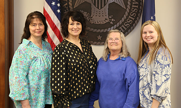 Justice Court’s Office – L to R is Rhonda Johnson, Court Clerk; Amy Lentz, Deputy Clerk; Dianne Davis, Deputy Clerk; and Lexi Black, Deputy Clerk Justice Court’s Office – L to R is Rhonda Johnson, Court Clerk; Amy Lentz, Deputy Clerk; Dianne Davis, Deputy Clerk; and Lexi Black, Deputy Clerk